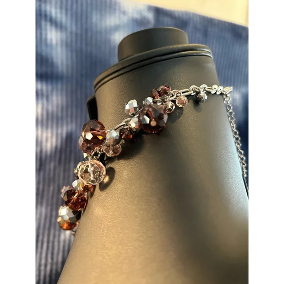 Womens Unbranded Necklace with gorgeous grape and clear and AB crystals - Picture 3 of 5